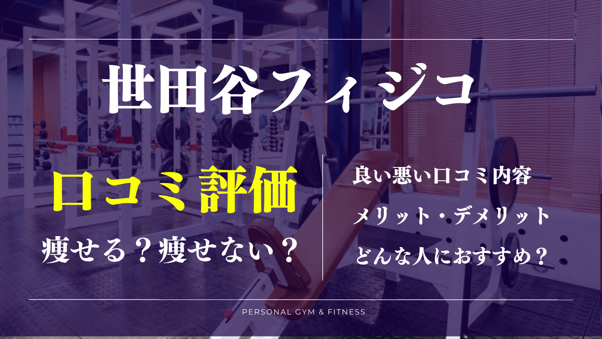 口コミで判明！世田谷フィジコの意外な評判や料金情報【体験前必見】